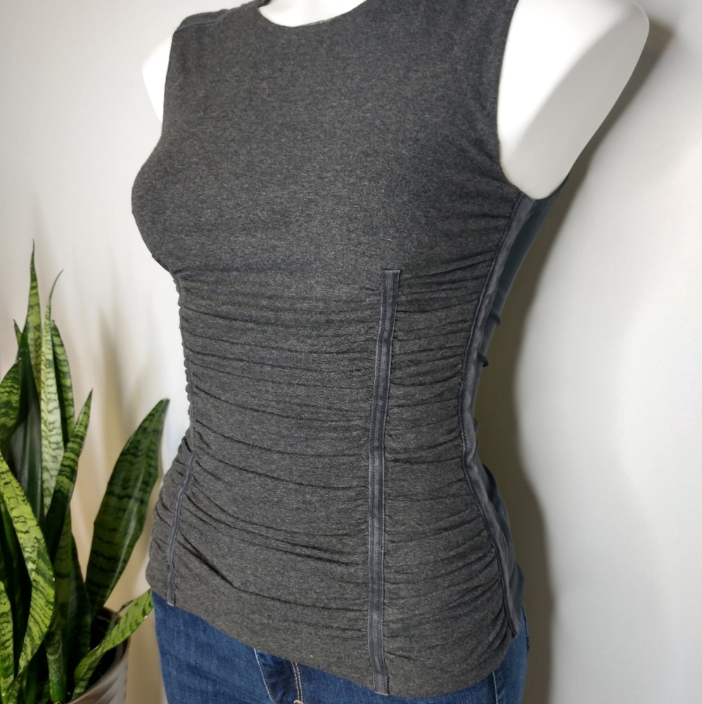 D&G grey double zip ruched tank top size XS